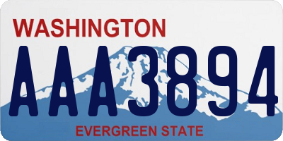 WA license plate AAA3894