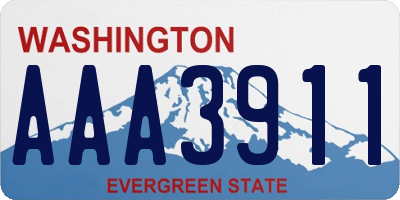 WA license plate AAA3911