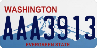 WA license plate AAA3913