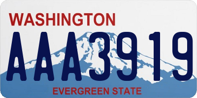 WA license plate AAA3919