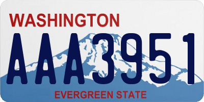 WA license plate AAA3951