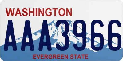 WA license plate AAA3966