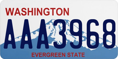 WA license plate AAA3968