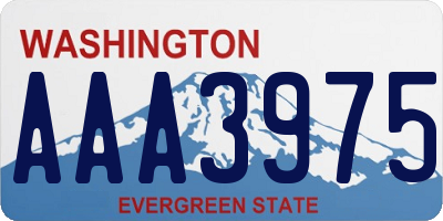 WA license plate AAA3975