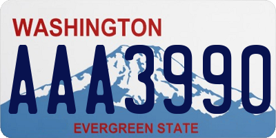 WA license plate AAA3990