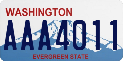 WA license plate AAA4011