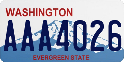 WA license plate AAA4026