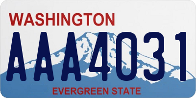 WA license plate AAA4031