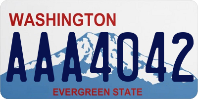 WA license plate AAA4042