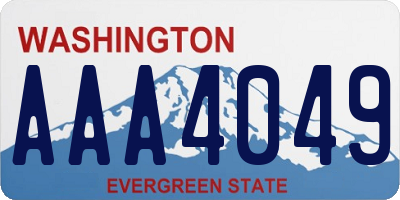 WA license plate AAA4049