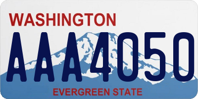 WA license plate AAA4050
