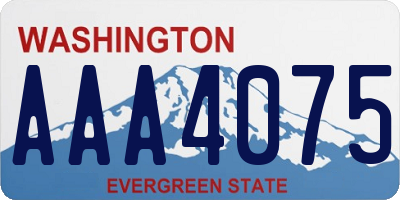 WA license plate AAA4075