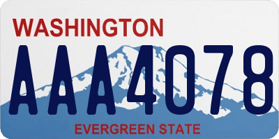 WA license plate AAA4078