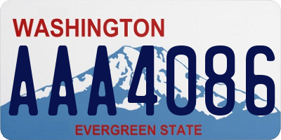 WA license plate AAA4086