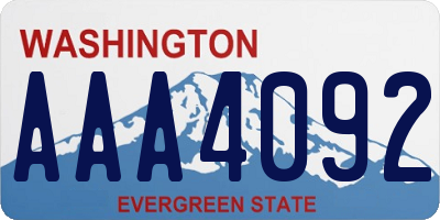 WA license plate AAA4092