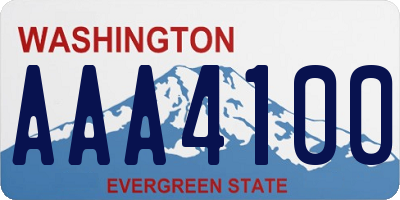 WA license plate AAA4100