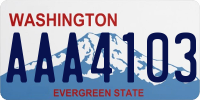 WA license plate AAA4103