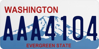 WA license plate AAA4104