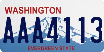 WA license plate AAA4113