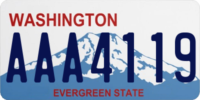 WA license plate AAA4119