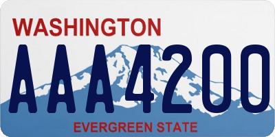 WA license plate AAA4200