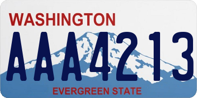 WA license plate AAA4213