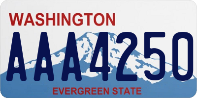 WA license plate AAA4250