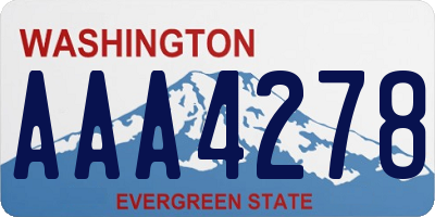 WA license plate AAA4278