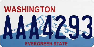WA license plate AAA4293