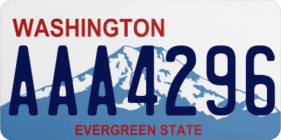 WA license plate AAA4296