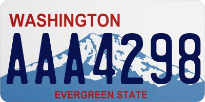WA license plate AAA4298