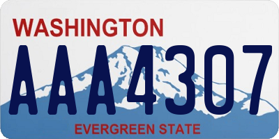 WA license plate AAA4307