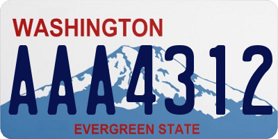 WA license plate AAA4312
