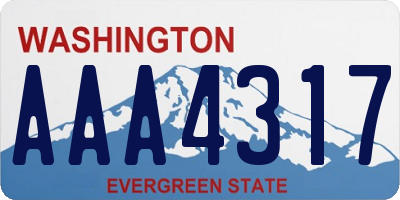 WA license plate AAA4317