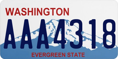 WA license plate AAA4318