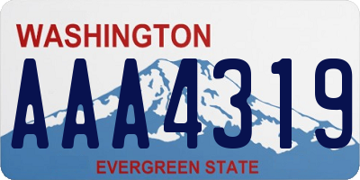 WA license plate AAA4319