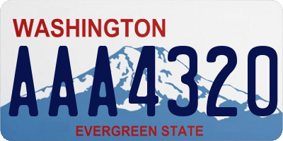 WA license plate AAA4320