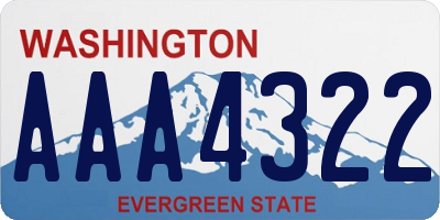 WA license plate AAA4322