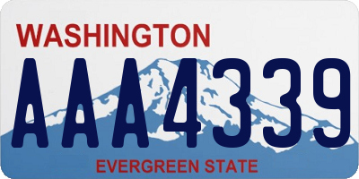 WA license plate AAA4339