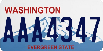 WA license plate AAA4347
