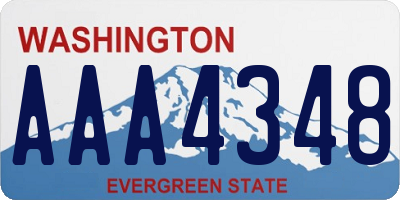 WA license plate AAA4348