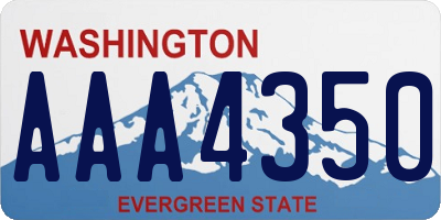 WA license plate AAA4350