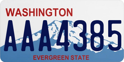 WA license plate AAA4385
