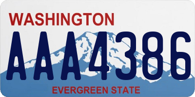 WA license plate AAA4386