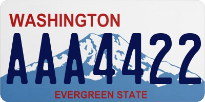 WA license plate AAA4422
