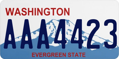 WA license plate AAA4423