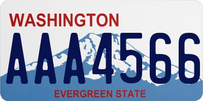 WA license plate AAA4566