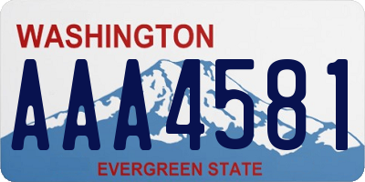 WA license plate AAA4581