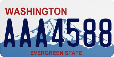 WA license plate AAA4588