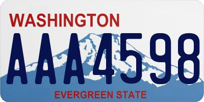 WA license plate AAA4598